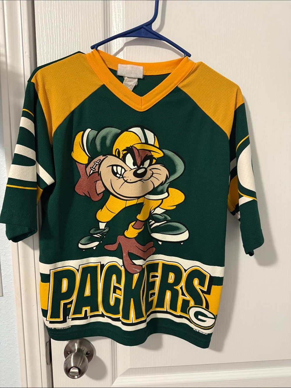 Green & Gold Packers Jersey Top - Taz Graphic